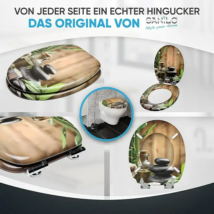 SANILO WC-Sitz Spa mit Absenkautomatik - MDF, Braun, Mit Absenkautomatik