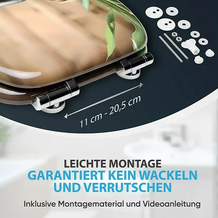 SANILO WC-Sitz Spa mit Absenkautomatik - MDF, Braun, Mit Absenkautomatik