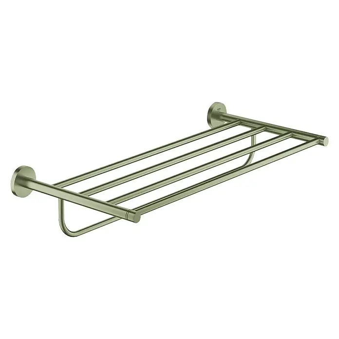 Grohe Essentials Multi-Badetuchhalter - Mit Ablage, Nickel, Matt - Handtuchhalter mit Ablage aus Metall für Badezimmer zum Aufhängen und Trocknen von Handtüchern.