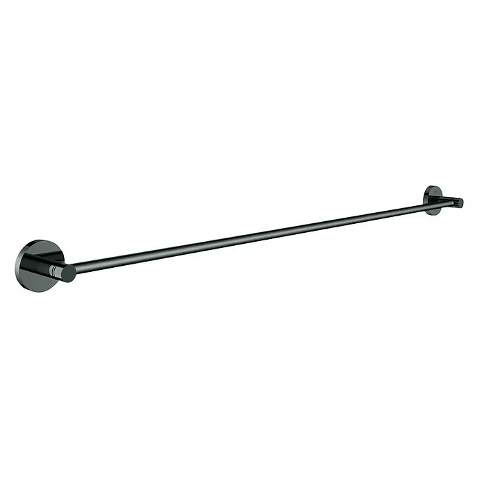 Grohe Essentials Badetuchhalter - Breite: 85,4 cm, Hard Graphite, Glänzend - Elegante Handtuchstange in Schwarz für das Badezimmer. Stilvolle Badaccessoires für ein modernes Ambiente mit dieser Handtuchhalterung.