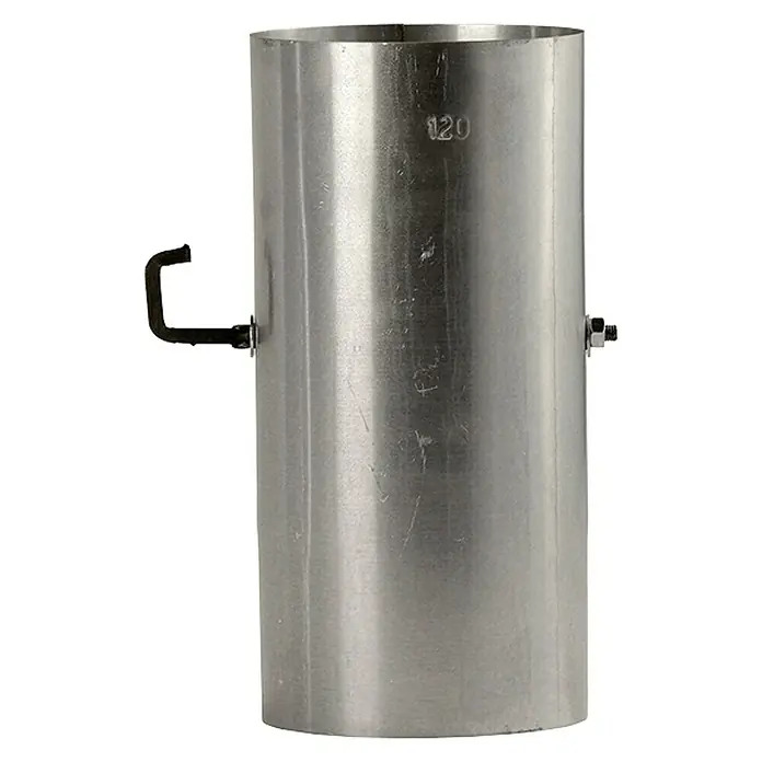 Firefix Ofenrohr - Ø x L: 120 x 250 mm, Feueraluminiert, Silbergrau, Mit Sperrer - Metallzylinder mit Griff, ideal für industrielle Anwendungen und präzise Messungen. Robustes Design, deutliche Markierung mit "120".