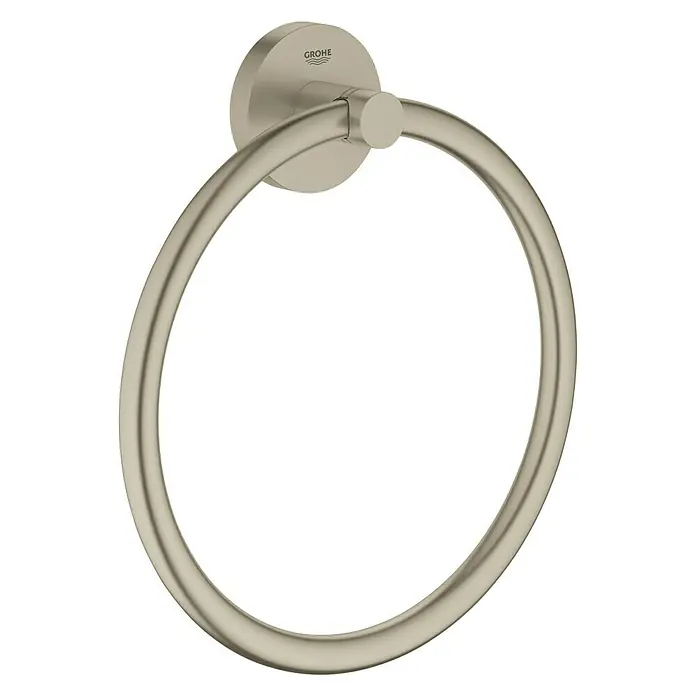 Grohe Essentials Handtuchring - Nickel, Matt - Handtuchring Essentials Authentic von Grohe in gebürstetem Nickel. Das Accessoire für jedes moderne Bad mit stilvollem Design und hochwertiger Verarbeitung.