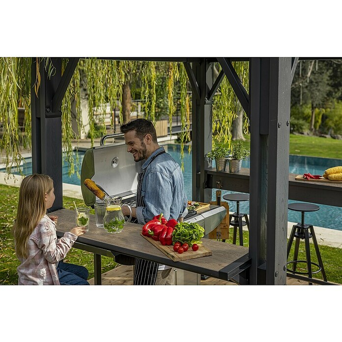 Keter Pérgola para barbacoa Grill Gazebo (An x Pr: 247 x 200 cm, Antracita, Plástico) | BAUHAUS