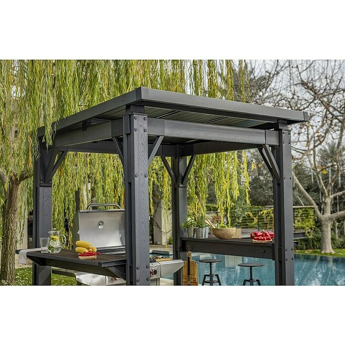 Keter Pérgola para barbacoa Grill Gazebo (An x Pr: 247 x 200 cm, Antracita, Plástico) | BAUHAUS