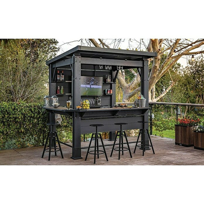 Keter Pérgola para barbacoa Bar Gazebo (An x Pr: 230 x 200 cm, Antracita, Plástico) | BAUHAUS