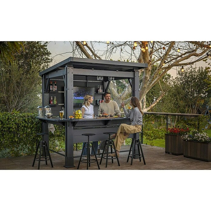 Keter Pérgola para barbacoa Bar Gazebo (An x Pr: 230 x 200 cm, Antracita, Plástico) | BAUHAUS