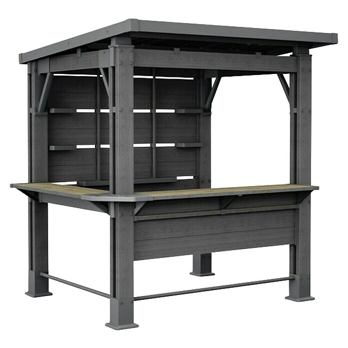 Keter Pérgola para barbacoa Bar Gazebo (An x Pr: 230 x 200 cm, Antracita, Plástico) | BAUHAUS