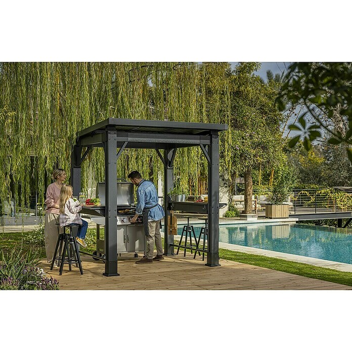 Keter Pérgola para barbacoa Grill Gazebo (An x Pr: 247 x 200 cm, Antracita, Plástico) | BAUHAUS