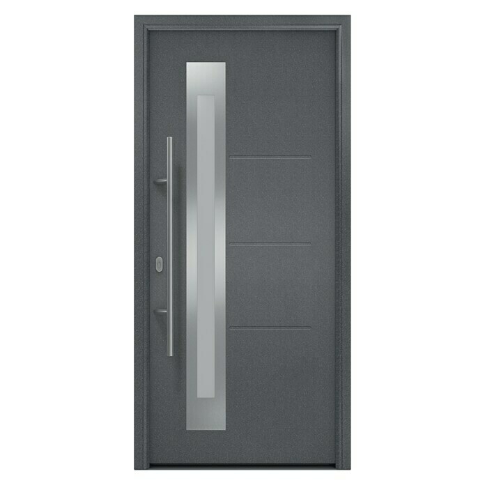 Hörmann EcoStar Haustür ISOPRO110 x 210 cm, DIN Anschlag: Links, Anthrazit Metallic Front View