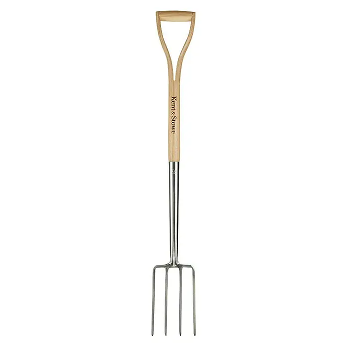 Kent & Stowe Spatengabel - Länge Gabel: 227 mm, Breite Gabel: 137 mm, Anzahl Zinken: 4, Langstiel - Gartengabel von Kent & Stowe mit Holzgriff und Stahlzinken. Ideal zum Umgraben und Belüften des Bodens im Garten.