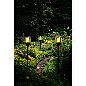 Solar-Erdspieß Gartenfackel mit Flammeneffekt (Schwarz, IP65, 14 x 23 cm) | BAUHAUS