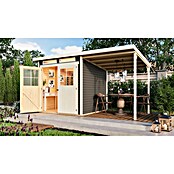 Karibu Gartenhaus (Terragrau, Holz, 3,02 m², Mit Anbau)