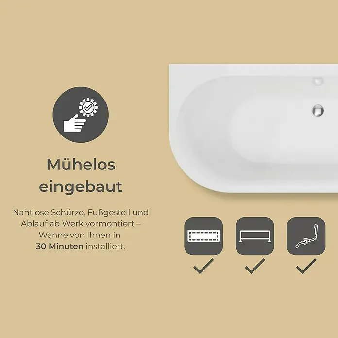 Interpromo Badewanne Rio - Acryl, Weiß