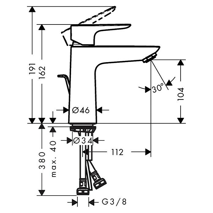 Hansgrohe Talis E Waschtischarmatur 110Chrom, Glänzend Unknown