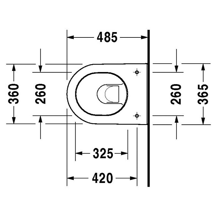 Duravit Darling New WandWC Compact (Mit Spülrand, Mit antibakterieller