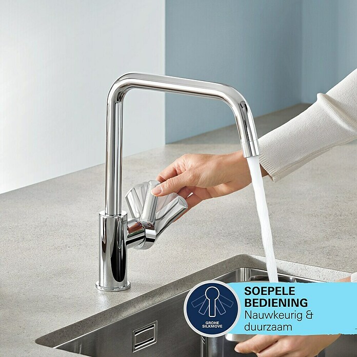 Grohe QuickFix Keukenkraan Start U-uitloop (Supersteel RVS look) | BAUHAUS