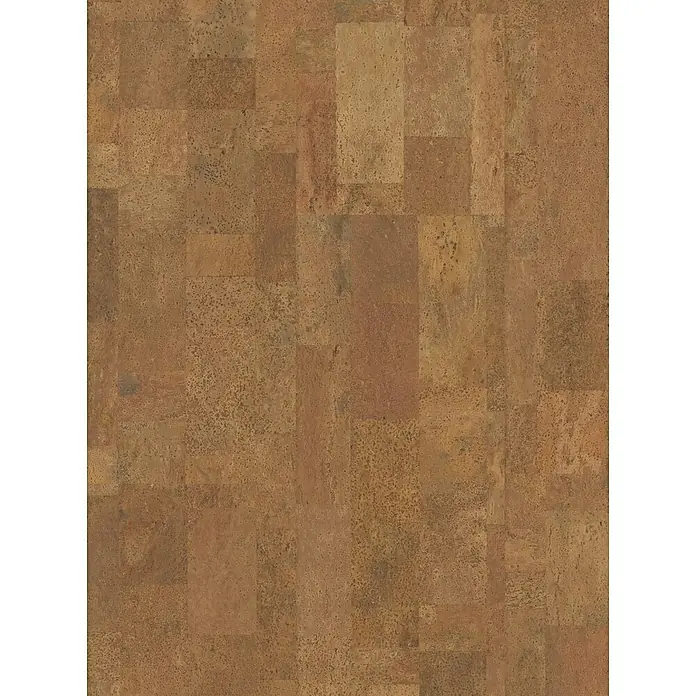 Granorte Korkboden Naturtrend - Element Rust, 910 x 300 x 9,5 mm - Brauner Korkboden in Mosaikmuster mit natürlichen Variationen und Sprenkeln.