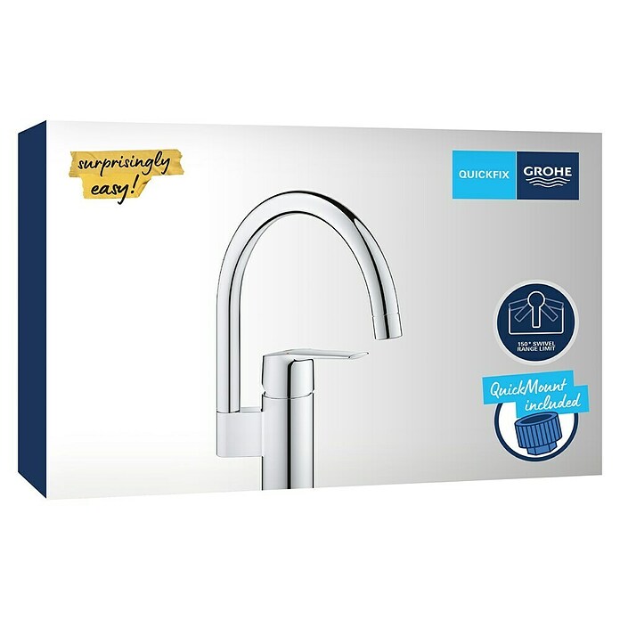 Grohe QuickFix Spültischarmatur Start 2021 (Ausladung Armatur: 183 mm, Chrom, Glänzend) | BAUHAUS
