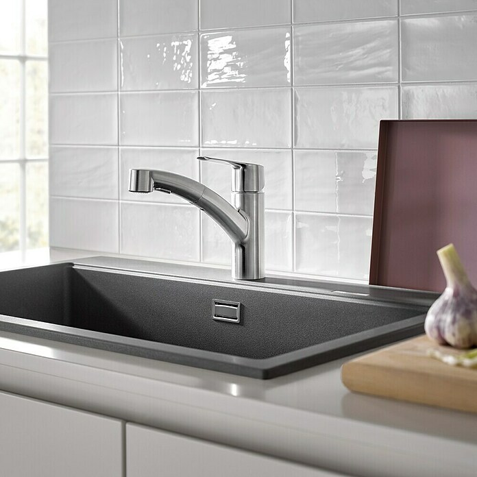 Grohe QuickFix Keukenkraan Start (Supersteel RVS look, Zwenkbereik: 90 °) | BAUHAUS