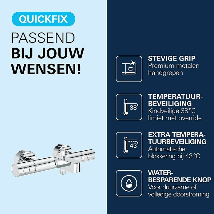 Grohe Precision Get Badthermostaat (Chroom) | BAUHAUS