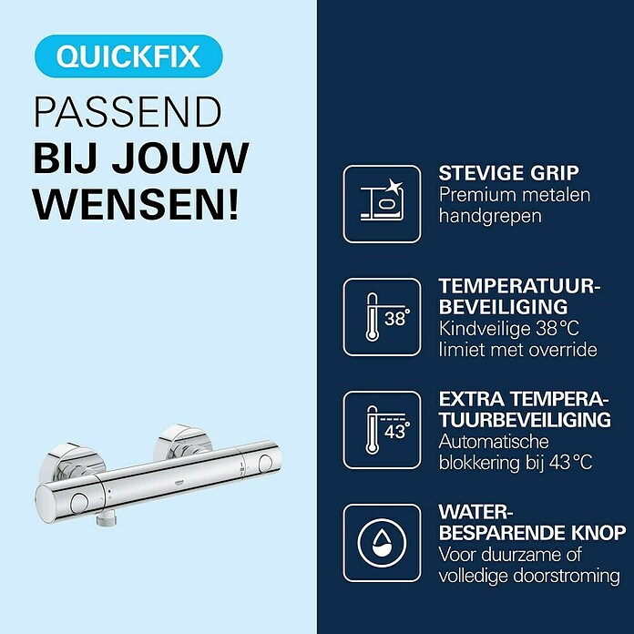 Grohe Precision Get Douchethermostaat (Chroom) | BAUHAUS