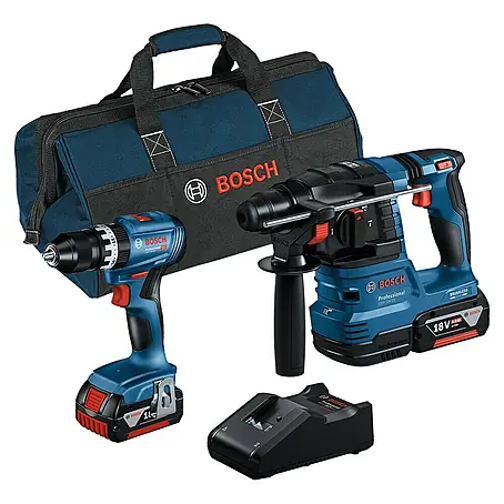 Bosch Professional AMPShare 18V Maschinen-Set 2-Tool-Kit GSB + GBH