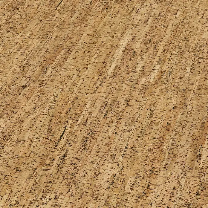 Granorte Korkboden Naturtrend - Trace, 910 x 300 x 9,5 mm - Hellebraunes, texturiertes Korkmaterial mit sichtbaren dunklen Granulaten.
