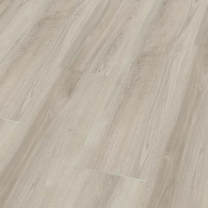 Granorte Designboden Kenkotrend - Ivory, 1.164 x 300 x 8,5 mm - Hellgrauer Laminatboden in Holzoptik mit ausgeprägter Maserung.