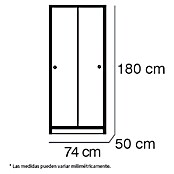 Muebles Pitarch Tibet Armario de puertas correderas (L x An x Al: 50 x 74 x 180 cm, Blanco) | BAUHAUS