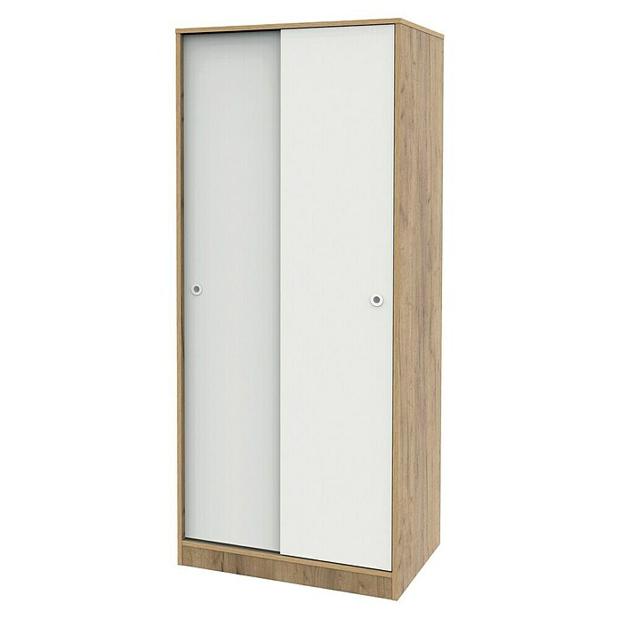 Muebles Pitarch Tibet Armario de puertas correderas (L x An x Al: 50 x 74 x 180 cm, Roble Kraft/Blanco) | BAUHAUS
