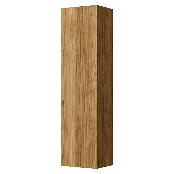 Armario colgante de baño Universal - L x An x Al: 25 x 25 x 110 cm, Teka - Pilar rectangular alto de madera marrón clara con veta natural.