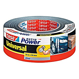 Tesa Extra Power Folienband Universal (Silber, 50 m x 50 mm)