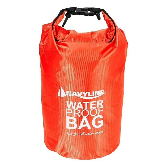 Navyline Drybag - 5 l, Orange - Orangefarbener, wasserdichter Packsack mit schwarzem Verschluss, ideal für Wassersport und Outdoor-Aktivitäten.