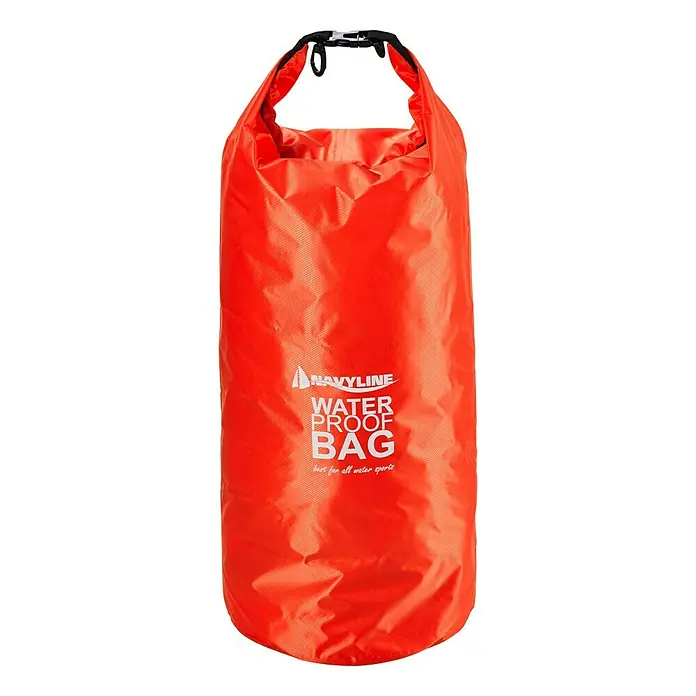 Navyline Drybag - 30 l, Orange - Wasserdichte, orangefarbene Dry Bag mit schwarzem Verschluss. Ideal für den Schutz Ihrer Ausrüstung bei Wasseraktivitäten.