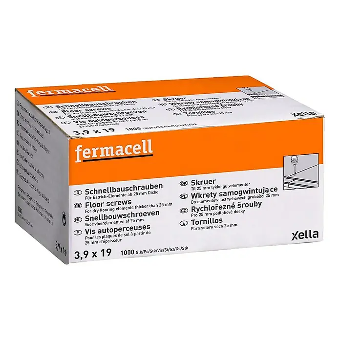 Fermacell Schnellbauschrauben - Durchmesser Kopf: 3,9 mm, Länge: 19 mm, 1.000 Stk. - Fermacell Schnellbauschrauben 3,9x19 für Estrich-Elemente ab 25 mm Dicke. Ideal für Trockenestrich und mehr Stabilität.