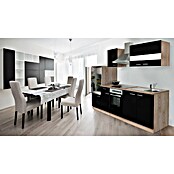 Respekta Composición de cocina (Ancho: 270 cm, Con dispositivos eléctricos, Negro)
