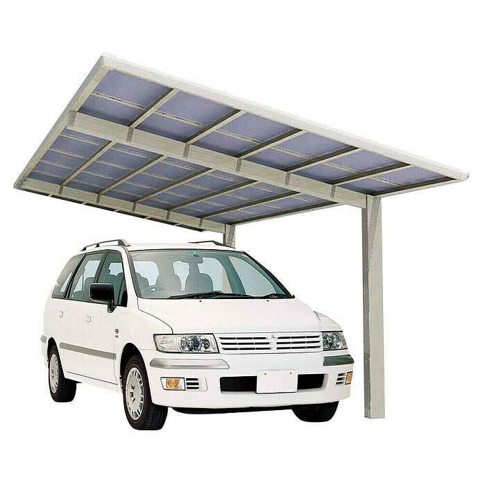 Ximax Carport LINEA 110 (4,95 x 2,72 m, Einfahrtshöhe: 2,2 m, Edelstahloptik, Schneelast: 137 kg/m²)