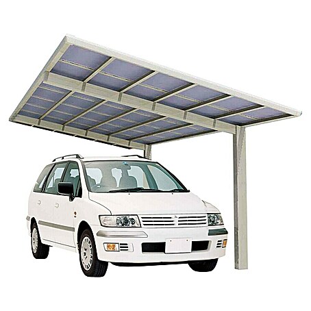 Ximax Carport LINEA 60 (Außenmaß inkl. Dachüberstand (B x T): 2,73 x 4,95 m, Edelstahloptik, Einzelcarport)