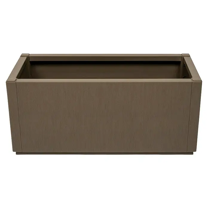 Pflanzkasten mit Spalier - Außenmaß (L x B x H): 80 x 36 x 140 cm, Kunststoff, Taupe - Strukturierter, dunkelbrauner rechteckiger Pflanzkasten.