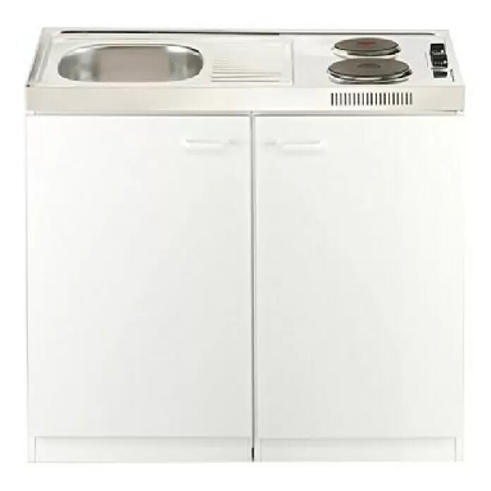 Respekta Miniküche Pantry OKS - 100 cm, Mit Duo-Kochmulde - Vorderansicht