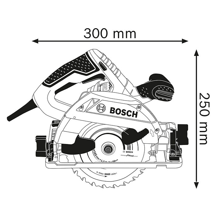 Bosch Professional Ručna kružna pila GKS 55+ GCE  (1.350 W, Promjer lista pile: 165 mm) | BAUHAUS