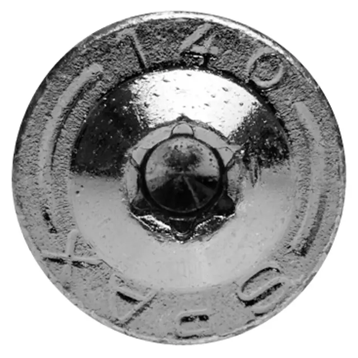 Spax Tellerkopfschraube HI FORCEØ x L: 10 x 200 mm, WIROX Oberfläche, T-Star plus, 1 Stk. - Nahaufnahme einer glänzenden Torx-Schraube aus Metall mit der Aufschrift "A40". Perfekt für präzise Befestigungen.