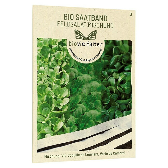 samenmaier Salatsamen Bio Saatband Feldsalat Mischung (Vit, Coquille de Louviers, Verte de Cambrai, Erntezeit: August) | BAUHAUS