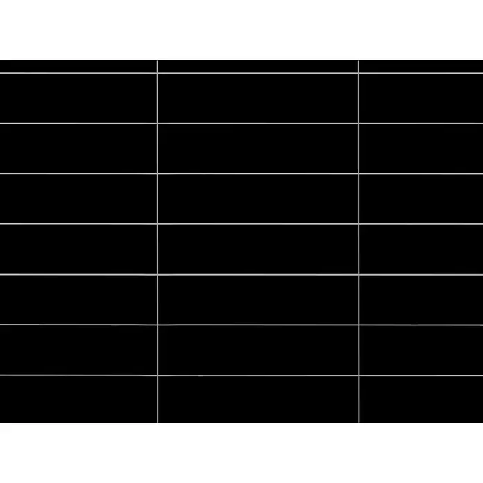 Revêt Wandpaneel SPC Wall Butcherblock - 1.200 x 600 mm, Schwarz, Hochglänzend - Ein schwarzes Raster mit dünnen weißen Linien, das wie ein leeres Tabellenlayout aussieht.
