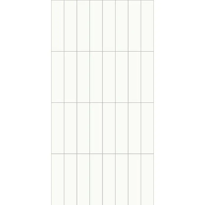 Revêt Wandpaneelmuster SPC Wall Butcherblock - Weiß Hochglänzend, 280 x 160 x 3,7 mm - Weißes Gittermuster.