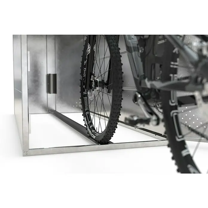 WSM Fahrradgarage BikeBox 1 Basic Giebeldach 4er Set - Silber