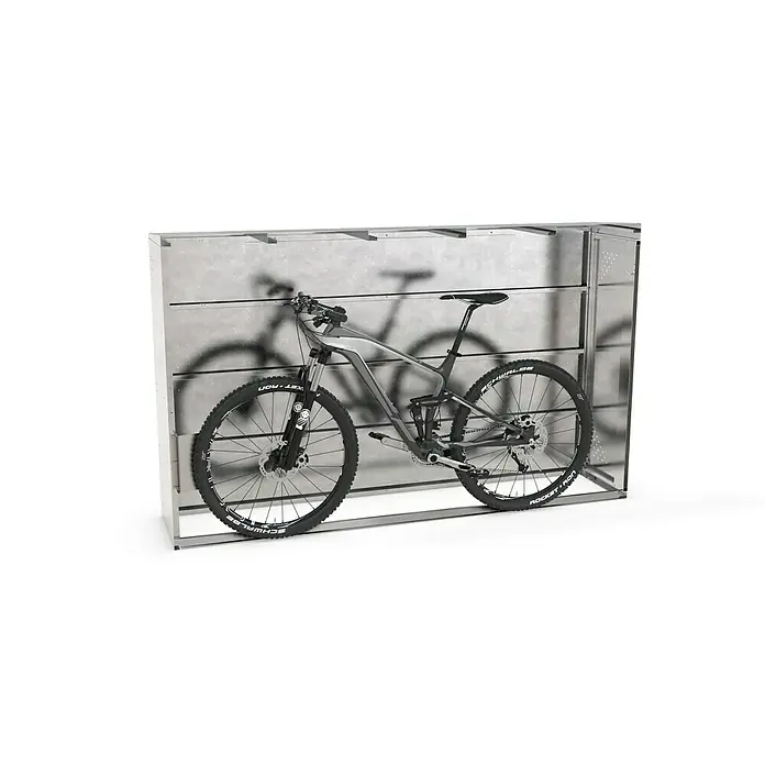 WSM Fahrradgarage BikeBox 1 Basic Giebeldach 2er Set - Silber