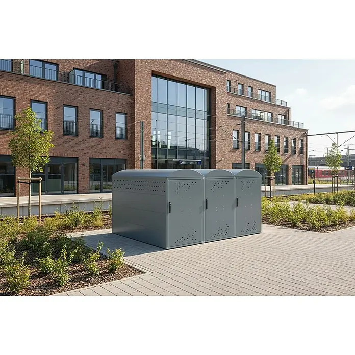 WSM Fahrradgarage BikeBox 1 Bogendach 3er Set - Anthrazit