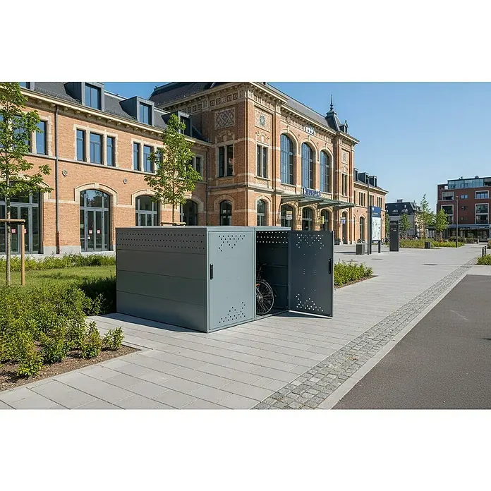 WSM Fahrradgarage BikeBox 1 Giebeldach 2er Set - Anthrazit