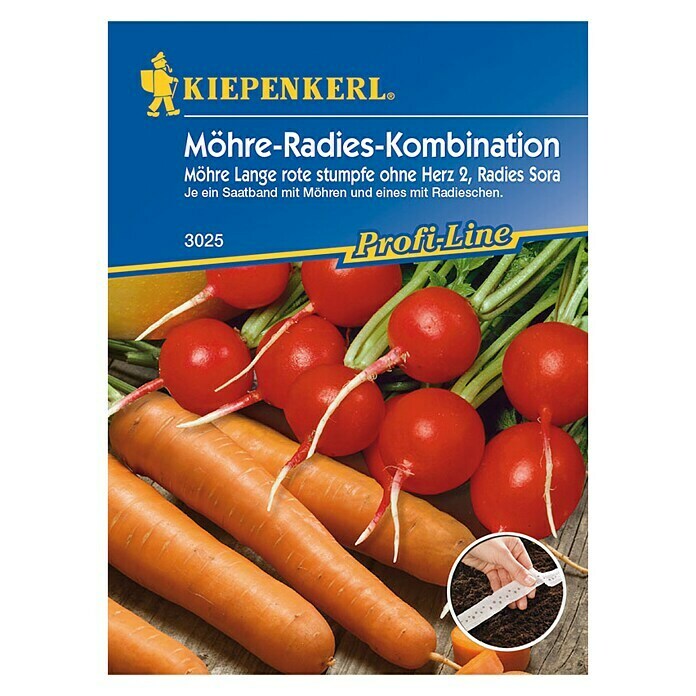 Kiepenkerl Profi-Line Gemüsesamen Möhre-Radies-Kombination (Daucus carota, Raphanus sativus, Erntezeit: September)